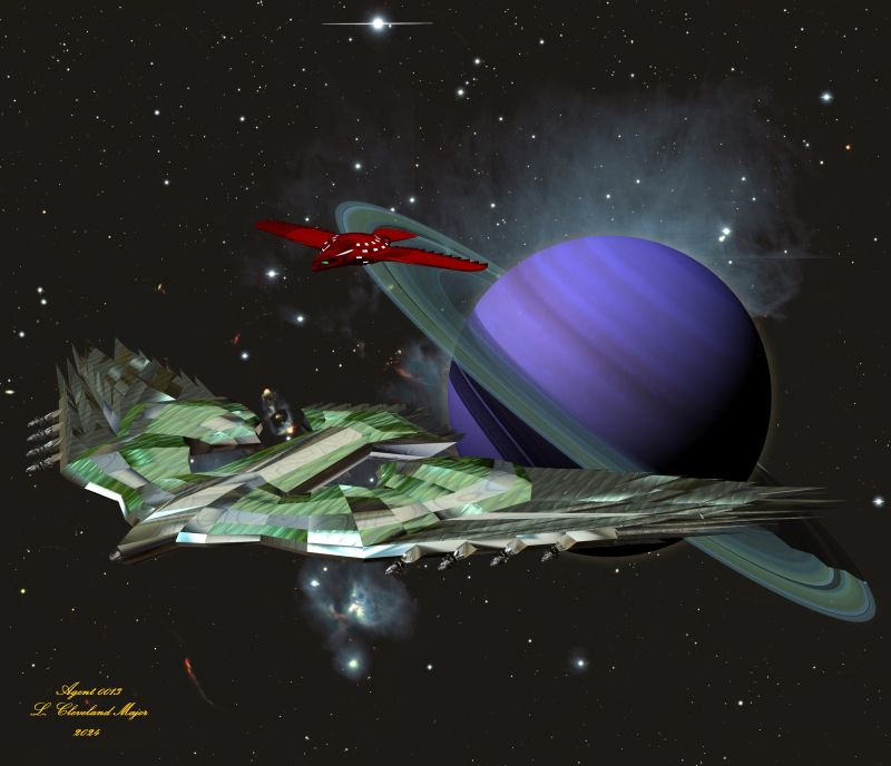 The Falcon and the Condor
Two ships that travel together have discovered a ringed gas giant planet that is the home of a cloudborne civilization. Indeed there are cities in the clouds of its very deep atmosphere. These cities float above a planetary surface none of them have ever seen, and the floating civilization is so vast that it can contain five times the possible population of earth, And these cities are sealed against the main atmosphere, holding a Nitrogen/oxygen rich atmosphere instead. Humans can breathe there.
Keywords: SciFi Planet Gas Giant Rings Spaceships Nebulae