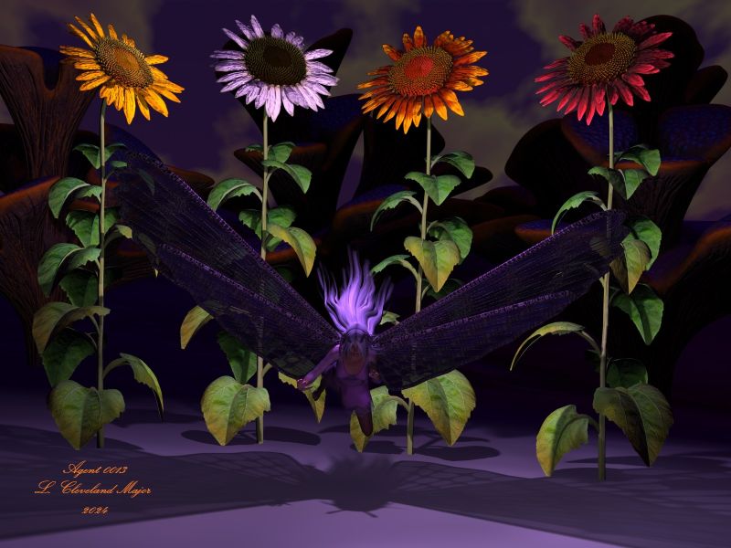 Tiny - the Night Faerie - SAOTW winner 02/03/24
I made a set of special Faerie Wings and UV Mapped it in Wings3D. It has 2 material zones, and takes textured shaders very well. I have not yet rigged them, but if someone would like to rig the set, let me know. I will pack them up and send them to you. If I rig them, the rigging will be for DAZ Studio, as I don't know Poser's way yet. These wings can be attached to any figure, by positioning them correctly, and then parenting them to the chest. This image has them attached to Genesis Female.

Keywords: Fantasy Creature Faerie Female Wings Product PrePromo