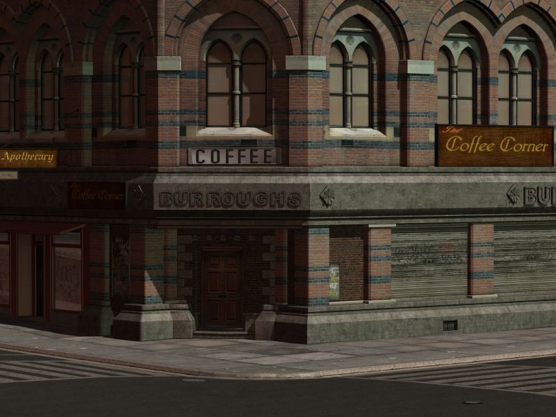 It Begins Here
Stonemason's Urban Streets 2.  It has one particular corner that was perfect for the scene, out of a major chunk of a whole city.  One Street Corner.  Yep.  I had a  BALL creating loads of characters for the scene!     "NEELZONLINE" used to have this phenomenal concept he put to reality called "Massively Populated".   The dim bulb lit up and I started with this scene for my base.
Keywords: Stonemason MassivelyPopulated