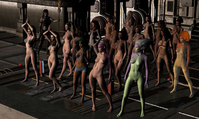 20 V4's at one time
Pushing on BadMoonRYZEN a little bit, to see what happens.   Good things is what!    It can handle more than this and not get bogged down.  I had all the gals dressed, in  place as posed, but one left.  Then my cat crashed it sitting on the keyboard.   Well, what ya see did get saved, so a good point to start over from.   Coming up with a couple dozen different V4's isn't hard.   I have hundreds of em!  :D
Keywords: V4,Test Render