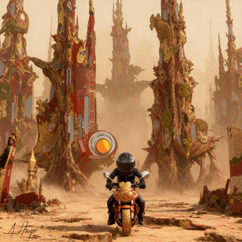 in a far, far away world
Are you ready for something wild
I created this with one of my paintings and mandelbulb 3D fractals
Keywords: Alan,Alan_Hauge,fantasy,sci-fi,strange worlds,fractals,