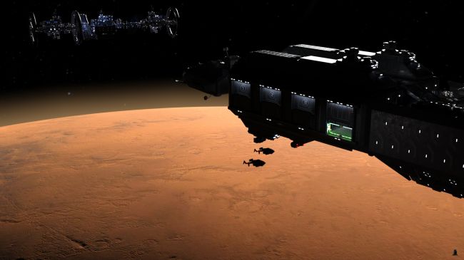 Arrival at Arcturus
After two months of travel, the Antares arrived at Arcturus.

Eve had spent that time training and studying, learning her new role and the usage of the ship's medical equipment and processors.

She was very much looking forward to seeing her first extra-Solar planet.

That morning, two dropships were arriving from the surface of Arcturus 4.

First image in a series.  The next image is [url=http://www.thefantasiesattic.net/attic/cpg/displayimage.php?pid=36955]there[/url].
