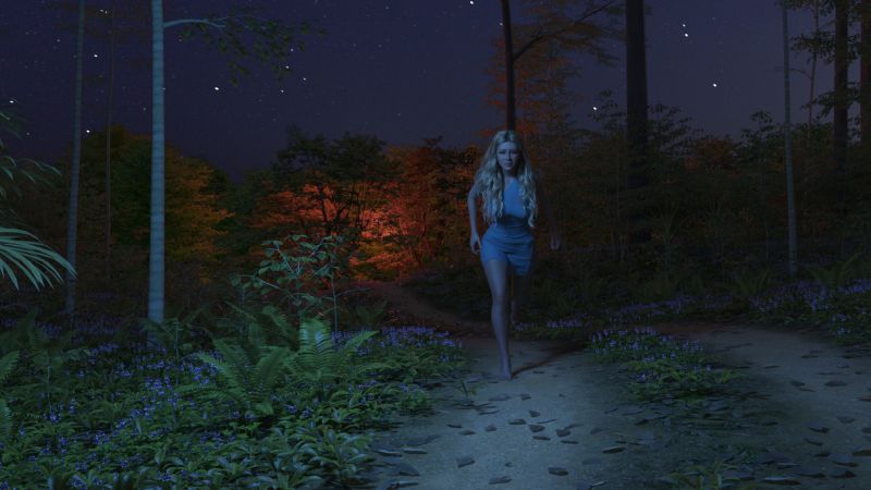 Still Trying To Escape
She had been running a long time, winding through the park.  The thing had gotten past the gate.  The sounds from behind were sometimes close and sometimes more distant but gradually and inexorably getting closer.

Olivia was running out of breath and strength.
