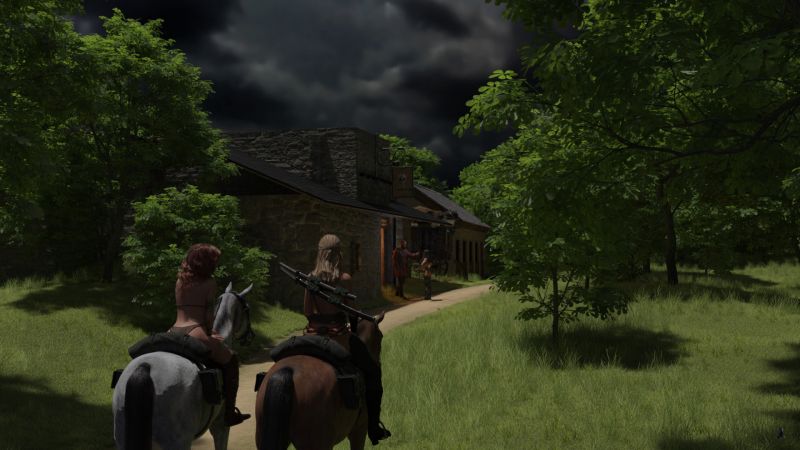 Approach
As they followed the winding path up the hill and out of the enclosing trees, Ceridwyn and Ryanne could hear spirited discussion  ahead.  Once they rounded the last switchback, the source was clear.

"I see that Alys has been making friends, again," said Ryanne with a grin.  "Sean does not like brawling in his place."

Next image is [url=https://www.thefantasiesattic.net/attic/cpg/displayimage.php?pid=42518]here.[/url] Previous image is [url=https://www.thefantasiesattic.net/attic/cpg/displayimage.php?pid=42515]there.[/url]

Story starts at [url=https://www.thefantasiesattic.net/attic/cpg/displayimage.php?pid=42512]this image.[/url]
