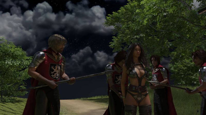 Is Alys Ever Not In Trouble?
A scene from an upcoming story.  Alys always seems to be in trouble.  Must be an attitude problem.
