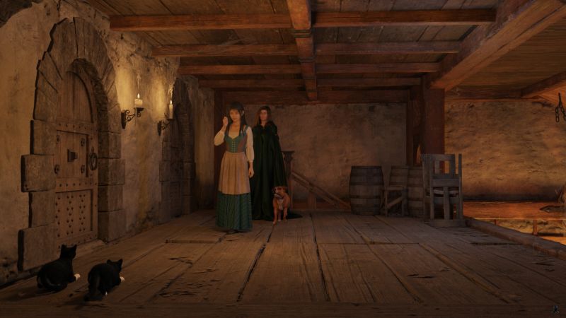 Requesting Access From the Guardians
Lana talked excitedly to the cats who were guarding the door.  Cróga listened attentively as though he could understand.

Ceridwyn had to divert her gaze to keep from laughing at Lana's joy.  It was a welcome relief from her previous hours.

Next image is [url=https://www.thefantasiesattic.net/attic/cpg/displayimage.php?pid=42578]here.[/url] Previous image is [url=https://www.thefantasiesattic.net/attic/cpg/displayimage.php?pid=42576]there.[/url]

Story starts at [url=https://www.thefantasiesattic.net/attic/cpg/displayimage.php?pid=42512]this image.[/url]
