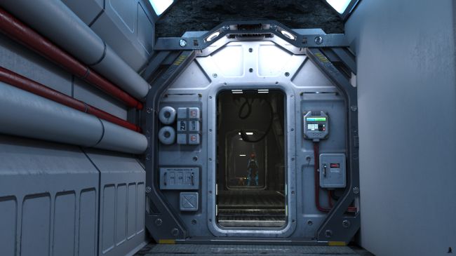 Are You Sure This Is The Way?
After getting the door open with a code from the CENTCOM archives, the four crossed a lighted area into a huge room.

"Are you sure this is the way to go?" asked Eve, not at all confident in 996-GREEN's report.

"Now that we're through the door, my own sensors report even more organic entities than I could get from the facility's," responded 996-GREEN with assurance.

Previous image is [url=http://www.thefantasiesattic.net/attic/cpg/displayimage.php?pid=37035]here[/url].  Next image is [url=http://www.thefantasiesattic.net/attic/cpg/displayimage.php?pid=37047]there[/url].
