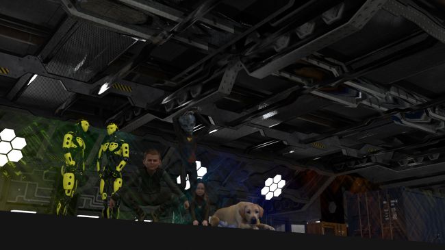 A New Area
The older boys, Jimmy and Johnny, had been passing the time watching the maintenance units care for the animals.

Amy was playing with her doll Lulu while Lady slept with her head on her paws.

All of the biologics stopped what they were doing and stared.

"Um, 6-CON-2?  There's a lady down there in a space suit.  She has three robots with her," Jimmy said.

Previous image is [url=http://www.thefantasiesattic.net/attic/cpg/displayimage.php?pid=37048]here[/url].  Next image is [url=http://www.thefantasiesattic.net/attic/cpg/displayimage.php?pid=37050]there[/url].
