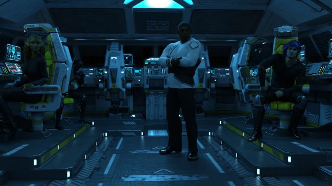 Arriving at the Command Center
As the lift door opened, all of the bridge crew turned to look.

The Admiral looked disapprovingly at Albany.

"You're out of uniform, Commander," he said.

Previous image is [url=http://www.thefantasiesattic.net/attic/cpg/displayimage.php?pid=37342]here[/url].  Next image is [url=http://www.thefantasiesattic.net/attic/cpg/displayimage.php?pid=37361]there[/url].
