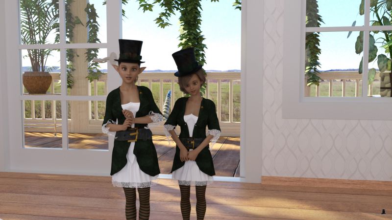 Morning of March 17-5
"Please come to the May Eve celebration," Rekka pleaded.  "Everyone enjoyed having you there last year."

Kari struggled to keep a straight face.

The Fomorian made a deep rumbling sound.

Kari said, "Tethra wants you to come, too."

"OK, I'll think about it," Mike responded.
