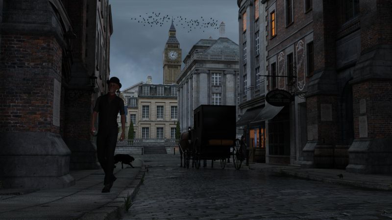 A London Street At Dusk
Charles had his bottle and he was going to finish it.
