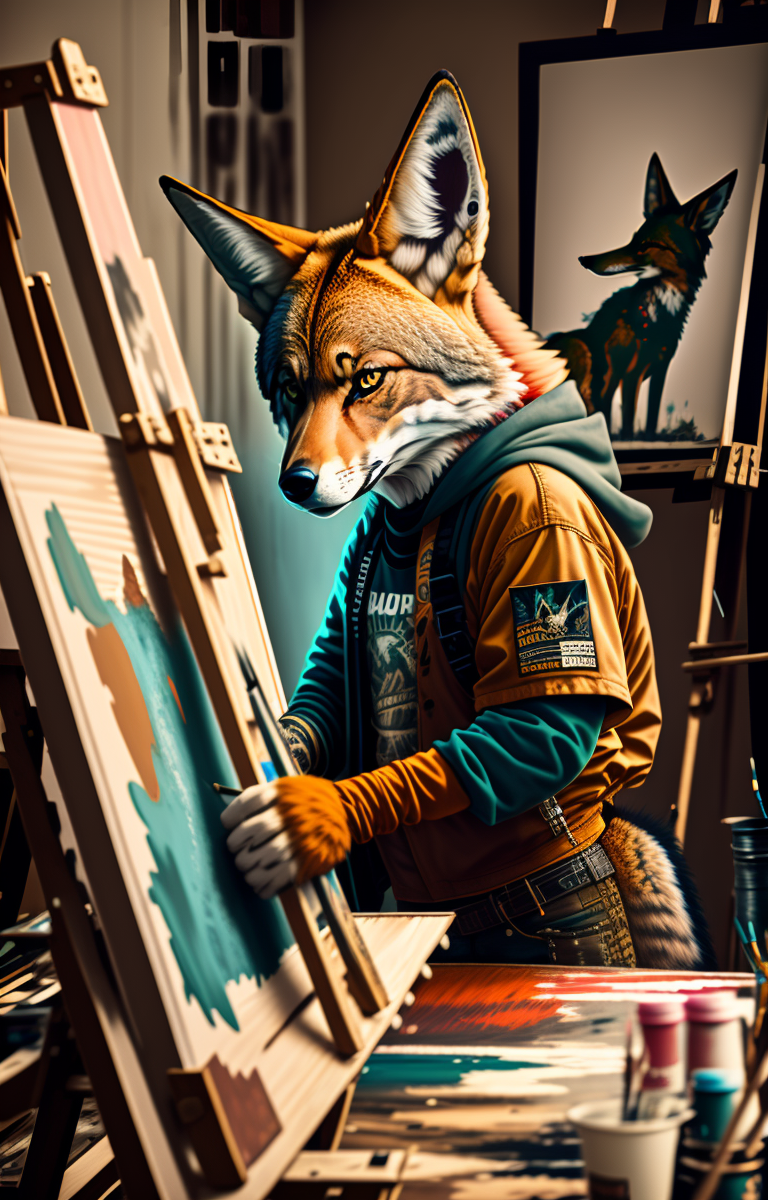 Not Too Crafty
Cecil Coyote paints poor portraits and anemic abstracts. Perfect for pdg ltd.
