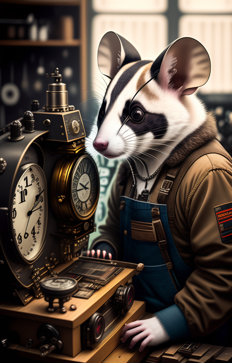 Tic Tok
Paddy Possum is into clockworks and automatons. Makes him useful in sculpture and steam themed artworks. 
