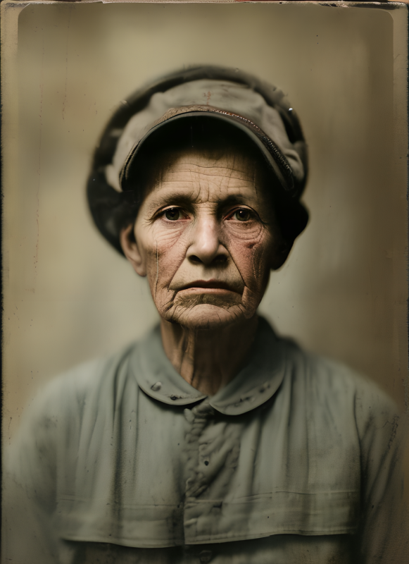 Old photo from the album
Enough of the future. Time for the past. Instead of 3020 how about 1920. Our cyborg woman has found an old album. She recognizes the resemblance.
