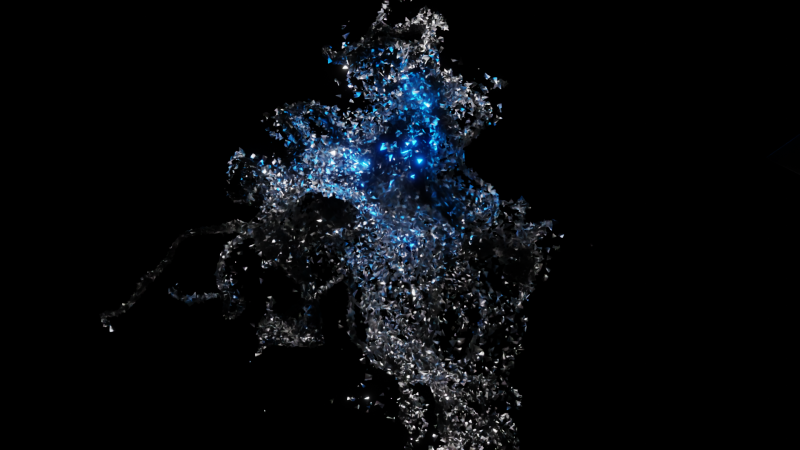 WIP still from animation
Like it says. Working with glass particles in an animation.
