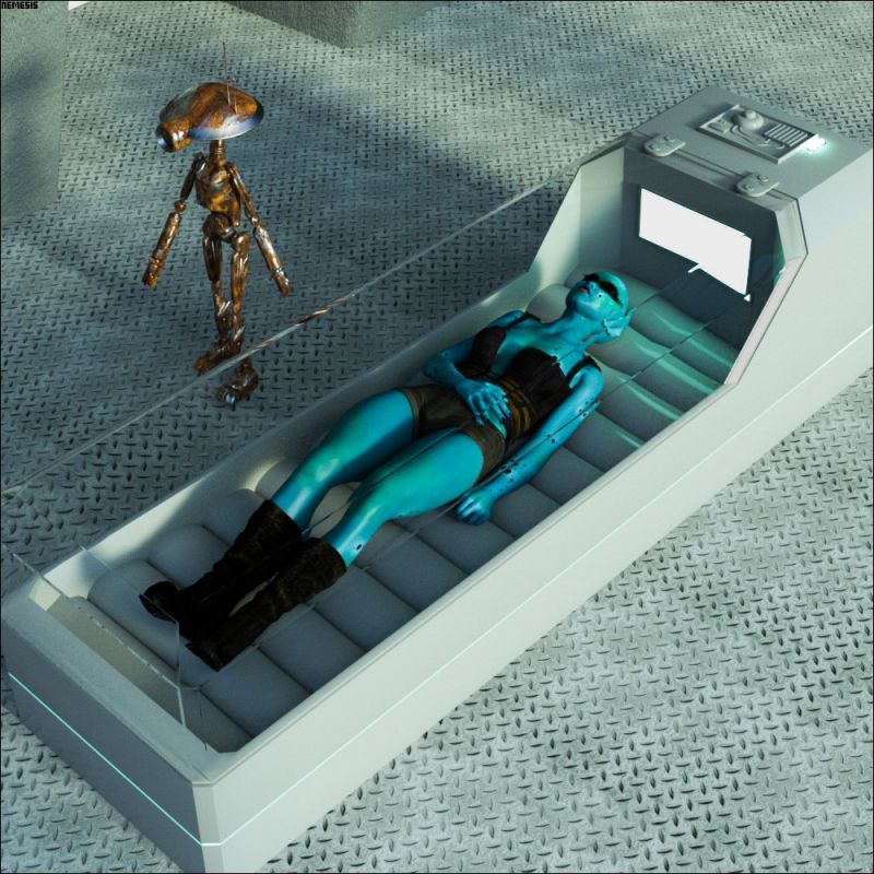 In the stasis chamber
Someone says on the hidden face of the moon there's a facility with a hibernate alien on the inside...
