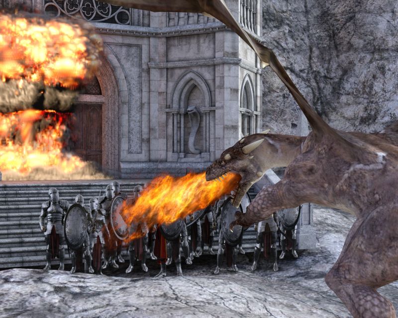 Attack of a dragon - FA winner 01/01/22
A dragon is attacking the castle and the guards are TRYING to defend it. they are not doing so well.
