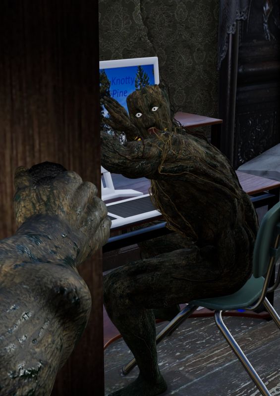 Naughty Knotty
The young ent was supposed to be doing his homework on the computer but Mother Nature caught him on a different website instead.  Naughty Naughty.    LOL
