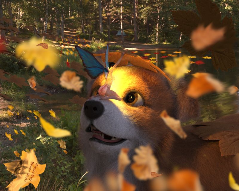 There you are
Fuzzmutt loved playing hide and seek by the lake with his friend Ariana Fairy. He thought he had a great spot to hide in a big pile of fallen leaves, but the wind came and blew his hiding spot away.


