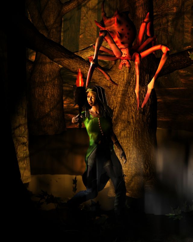 Night Woods Walk
When you walk in the woods of despair, LOOK UP, and dont go anywhere without the rest of your party. There are plenty of hungry creatures lurking here.
