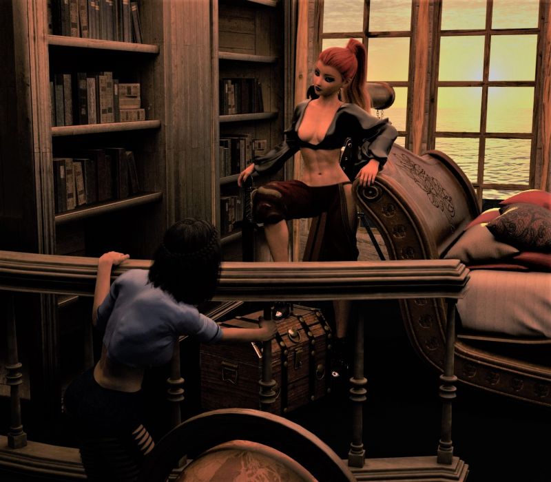 The Chest
First mate, would you be staring at my chest.
Aye Captain that I am. I was making sure it was well secured for the night. You know all bundled up tightly, that is to say locked up firmly. 
