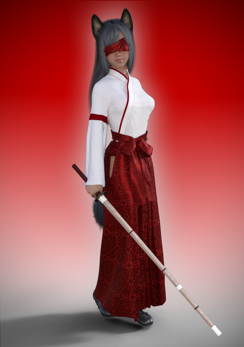 Ayame Temple
She will actually become a special type of priestess as she ages.  But for now she is Misaki's attendant. 
