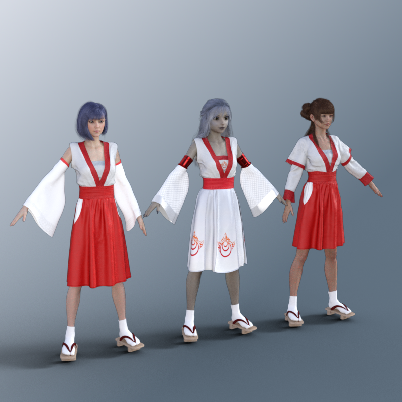 Inari Temple Outfits 2
Still trying to work up some sleeves for this one.  Have two paths to go I am thinking and I am inclined to go with the left one. 
