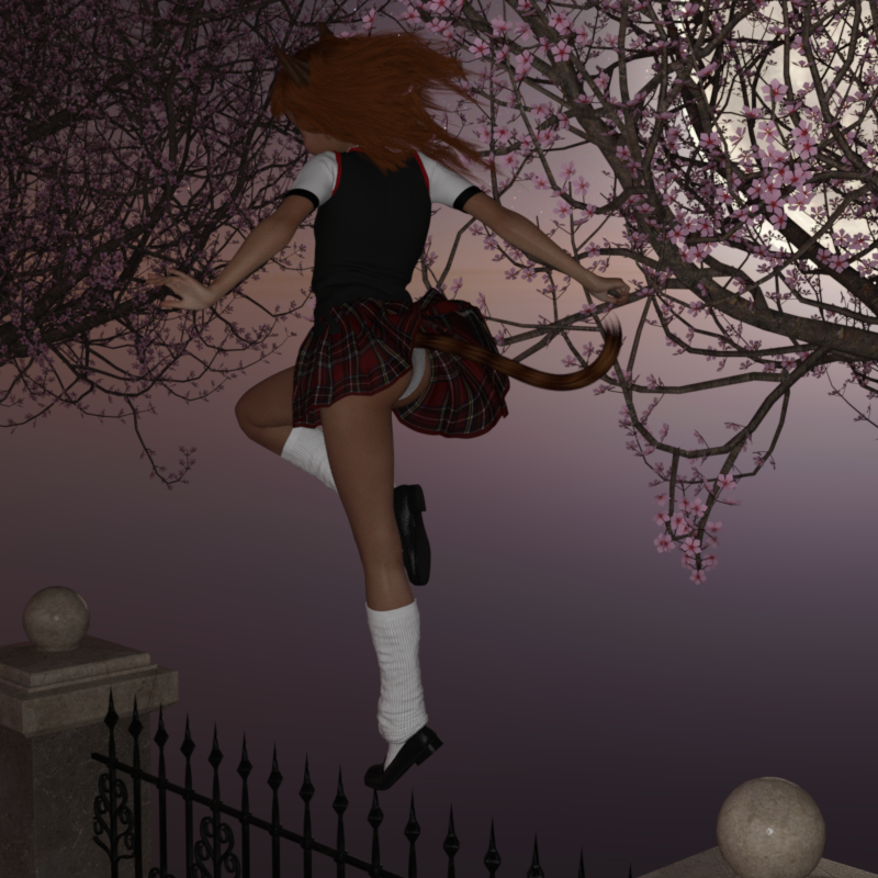 Moonfever
Tabby feeling playful under a full Moon. Off scene Sensei calling for her to stop.
