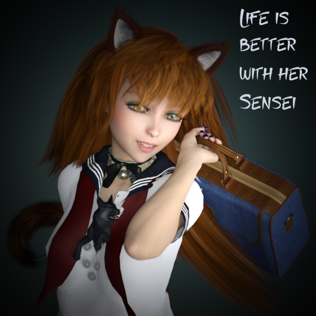 A Tabby and her Sensei
Was inspired by a Charlie Brown meme this morning. 

https://sta.sh/01mipdvo13bk

Well  she had to get him to school some how after rubbing him to much in bath.  3:) 
