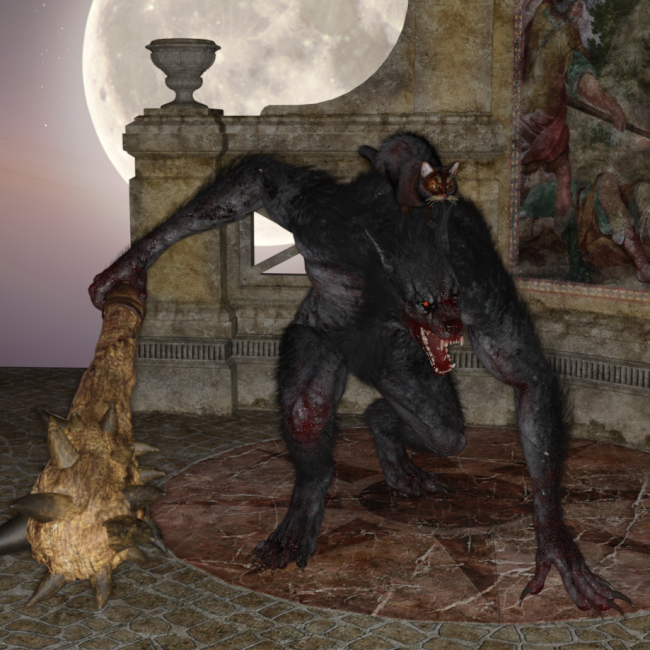 Full Moon 
Don't think the stray has to worry about animal control. 

TOTW 10/05/19
Keywords: TOTW 10/05/19