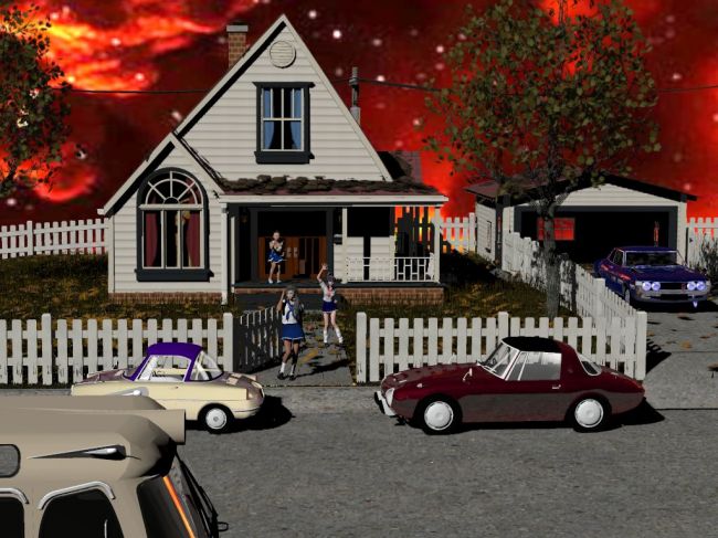 Bellas n friend
I have a pair of ladies, both named Bella. So I placed both onto Schurby's house and added a bit of traffic. Aiko wanted to pose too.

Cheers   enjoy
