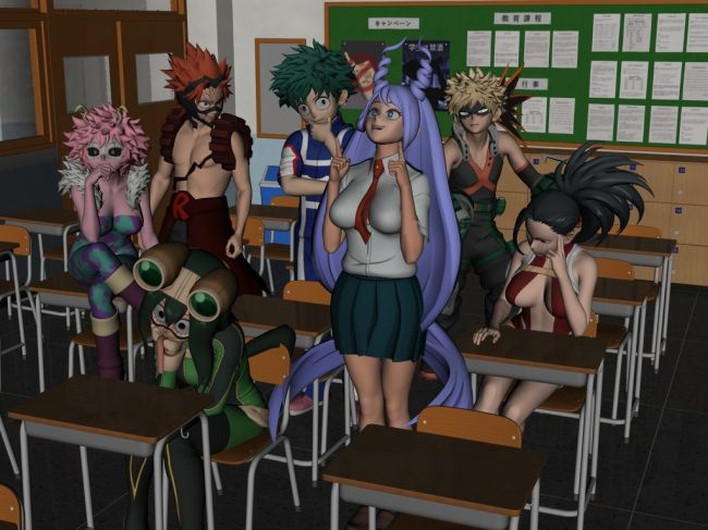 And then you cheer the heros
Nejire gives her version of hero appreciation.
Thanx to Shinteo for the boku no cast. Tonnes of fun.
8 )    Cheers   Enjoy
