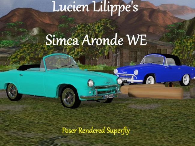 Lucien Lilippes Simca Aronde WE released
Finally released at Share.  Please read the readme's. copyleft is there.  As always with my comversions, please credit the original modeler, not me. 8 )

My additional readthis, has a few these are the translations for mats.

Cheers
