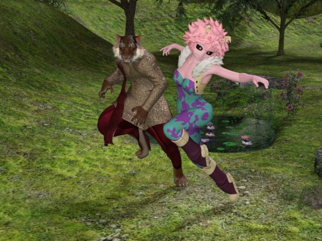 Tag in the Woods
Just got an anime chara, thought I'd see how she does in Studio.

Ashida Mina from MHA.  and Sanjay.

Enjoy
