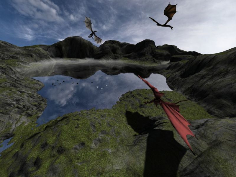 A Day In The
Flock of seagulls, (3 counts right?) murder of crows, catastrophe of dragons.  Clear skies, calm water.   Cheers
