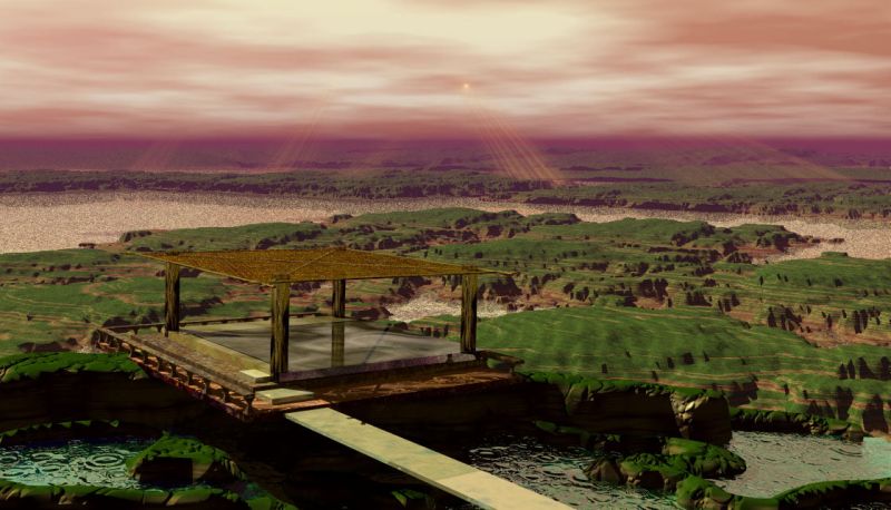 ~Temple At The End Of The Wilderness~
And they built a monument before crossing the purifying waters into the Promise Land, or maybe some decided to go back later and build it.  In some yet to be discovered part of the desert, buried beneath the wastelands is a monument, a bit of archaeological graffiti denoting the exact spot were they stood when first gazing out and looking upon the Promised Land after their voyage through the wilderness. Maybe one day some historical scientist will find a temple or its remains, maybe they will only find a rock with the words "This is where me and Mosses stood looking at the Promise Land for the first time", chiseled into it by a young Hebrew child; but I do believe one day this artifact will be found.
