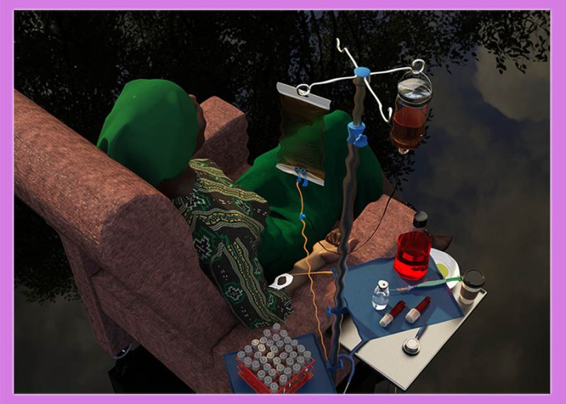 Anyplace Other Then Here
Chemo can take anywhere from 5 minutes to 8 hours or more. In most cases a patient can get plenty of time to read, listen to music, to have conversations with other patients or just sit and reflect. On this day, Kambili drifts off into herself and dreams of being any other place then here, face any other challenge but this one. To live any other life than the one the creator has chosen for her.
Keywords: Cancer 