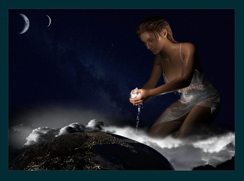 ~Ran~ Earth Mother
She is ~Ran~ Earth Mother who is the Goddess of Rain.
Ran is the Goddess of storms and the drowned dead.
She is also associated with the practice of sailors bringing gold with them on any voyage, so that if they drowned while at sea, Ran would be pleased by their gift.
Keywords: Environment Earth Mother