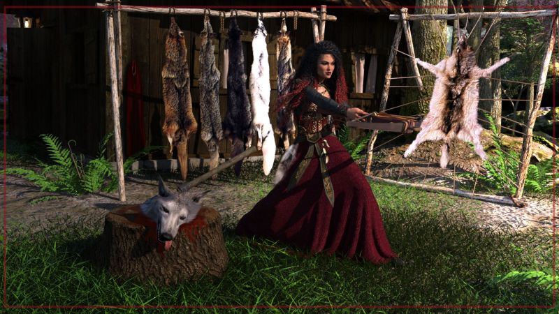 Twisted Fairy Tales-- Little Red-Wolf Killer
Due to a traumatic encounter she had with a wolf as a child, Little Red Riding Hood, or "Little Red" as she is known by the town's folk, mercilessly hunts down the frightful creatures that killed her beloved Grandmother. 
Keywords: Little Red Ridding Hood