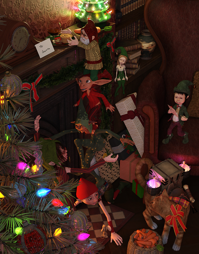 Just Helping
Awakening on the night of Christmas Eve to the sound of strange noises, I crept downstairs and on peeking around the Xmas Tree, this is what I saw.

Santa's Little Helpers - Just Helping - As they do :)
