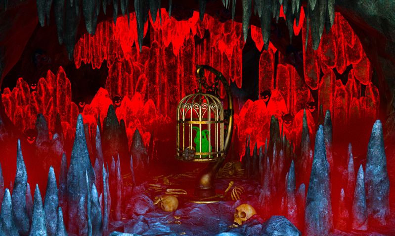 It’s, ... It's, ... GREEN!
They are within a whisker of reaching their goal when, through an archway to the side of their path, they see a cute little rabbit imprisoned in a cage. The companions are divided; Giles and Idrilas want to rush in and rescue the poor creature; Mera and Dwoinan, noting the bones littering the floor sense a possible trap to lure them to their deaths – Mera says, slowly and thoughtfully, “Yes it looks like a very cute, cuddly little bunny; but … It’s, ... It's, ... GREEN!”

Made for last month, stuff happened
