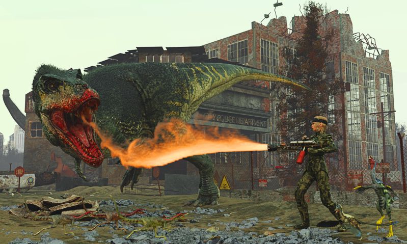 Protecting The Little Ones
Once they all escaped the giant carnivores made a meal of the little ones, Janiera spent all her time trying to fight them off...
Keywords: Dinosaurs