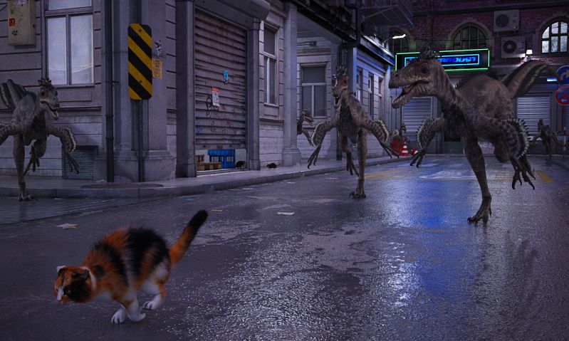 1st Place ~ Just Playing
Suzie is not so sure that their game would not involve her extinction...
Keywords: dinosaurs