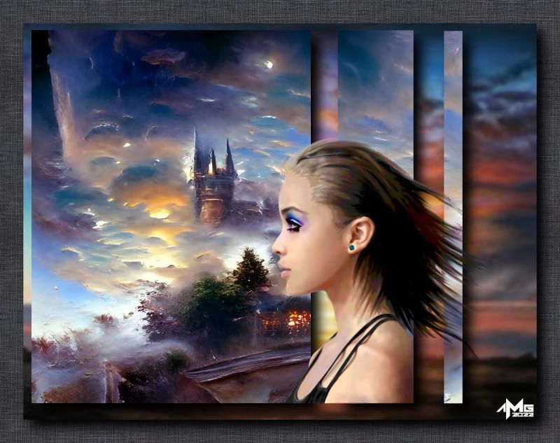 Castles in the Sky
~TOTW Winner Wk Of 5/14/22~

So I am breaking my companies policy right now. Everything I do for them is done under a pseudonym that they can claim is used by several different artists. They do this for legal reasons. 
I however am deciding to say screw it and post this with my signature on it before it is ever posted under the other name. Considering that if it were not for me the company would not even exist as it is right now they can stick their BS policy.
Keywords: Castle TOTW Winner 5/14/22