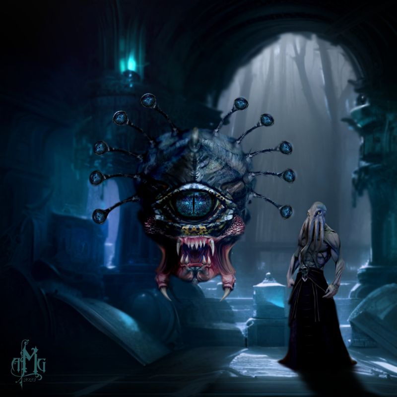 Masters of darkness
So it is really hard to find a good picture of a beholder anywhere. most of them look cheesy. I decided to do this to see if I could build one. Enjoy
Keywords: beholder mindflayer