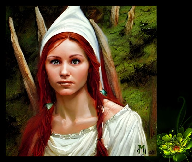 Into the Woods
When I started this I had intended to make it into an elven maiden but somewhere in the translation it wound up looking Danish or maybe Germanic and not very elvish. That's okay. sometimes art has to take on a life of its own.
Keywords: girl woods