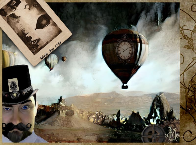 Worlds Fair 1851
I included a lot of strange elements in this piece. A major problem is that I work at 3200X3200 and often zoom in at 400% to put in detail. I am afraid a lot of that is lost at lower resolution.
Keywords: Worlds fair