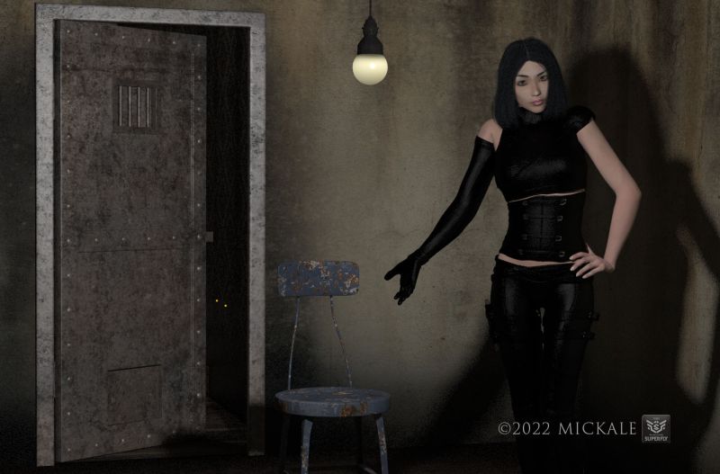 "The Agent would like a word, please... There's no need to worry.. Pay no attention to those eyes behind the door, it's just a little dog, nothing to worry about. Oh, yeah, that battery thing down the hall? Really, don't worry, it's only there for show... Just give her the truth and you'll be fine. Trust me." 

playing with some props and this happened. thanks for looking, enjoy..
Keywords: agent spy interrogation