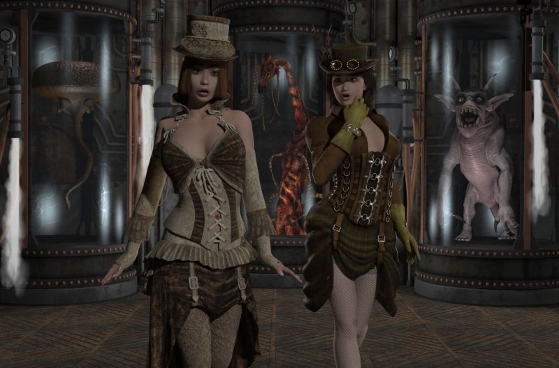 Space Specimens
"A distressing visit to the Steamville Space Specimen Display:
'The floating brain thing said things into my head...BAD things...' "

Thanks for looking, enjoy.
