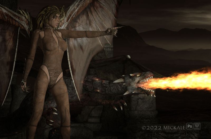 “Them!”
"The demon is out for vengeance."

Thanks for looking, enjoy.
Keywords: demon witch dragon night vengeance